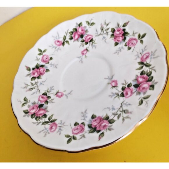 Aynsley Grotto Rose Fine bone china Tea cup & Saucer 1960's - Picture 8 of 11